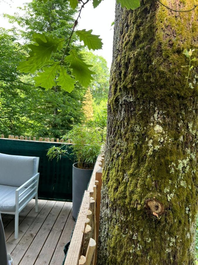 Charmante Cabane Dans Les Arbres Avec Jacuzzi Et Sauna Boismorand Exterior photo